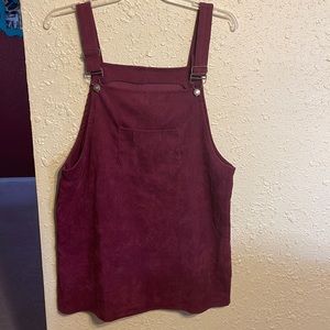 Maroon Overall Short Dress